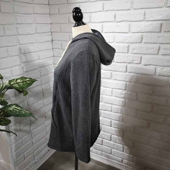 Bearsland Ladies Size Medium Grey Breastfeeding Faux Fur Lined Drawstring Hoodie - Picture 4 of 11